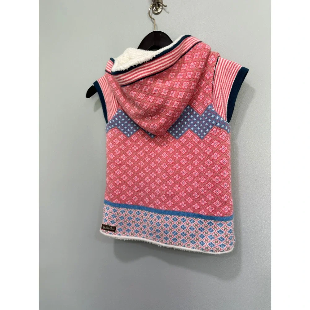 Matilda Jane Kids Vest Size 10‎ Pink Blue Fair Isle Knit make believe warm hugs